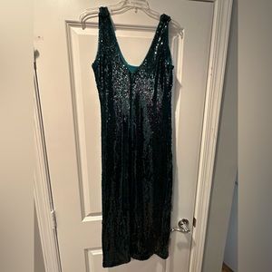 Hunter Green Sequin Cocktail Dress
